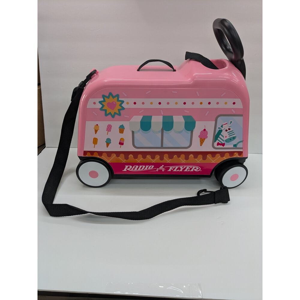 NEW Radio Flyer Happy Trav’ler Ice Cream Truck 3 in 1 Ride On Luggage PINK - Picture 3 of 8